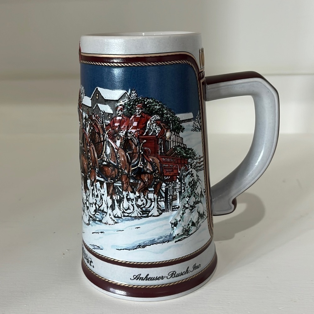 Anheuser Busch, Inc. Budweiser Stein, Collector's Series 1989, Handcrafted, Mint